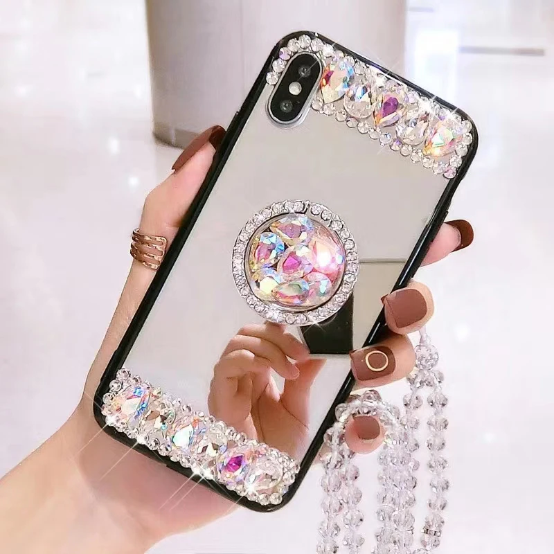 Роскошный сверкающий Алмазный чехол для телефона iphone11 11pro 11promax с браслетом Для