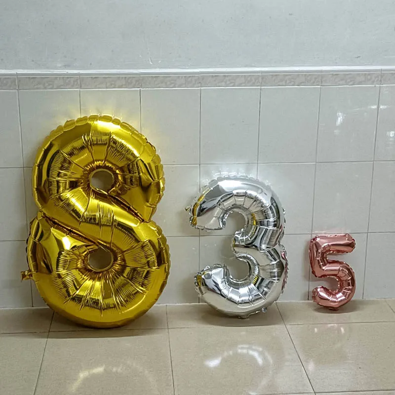 16 "/30" /40 "цифровой арабскими цифрами Алюминий Фольга шары День рождения