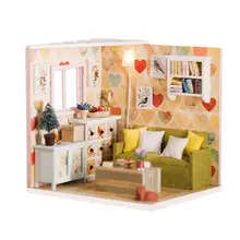 Милый DIY Миниатюрный Кукольный дом собрать кукольный домик руки-на игрушке дерево, развивающие игрушки для рукоделия DIY кукольные домики модель детского подарка