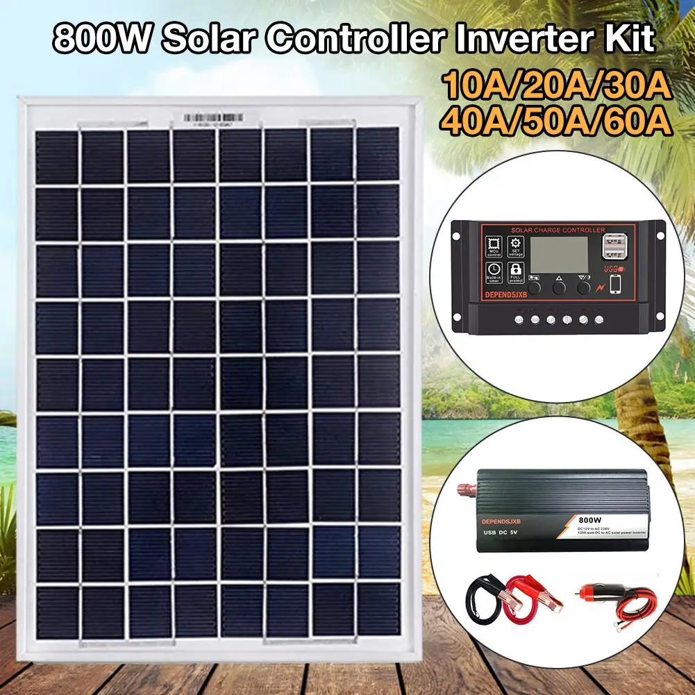 

LCD Controller AC230V 800W Solar Power System Solar Panel Solar Controller Inverter Set Solar Power System Battery Reverse Prote