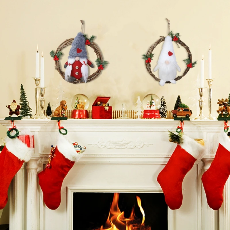 3 цвета Рождество рабочего стола висячие украшения скандинавский эльф плюшевые гном кукла с шляпа-цилиндр и завязанная борода