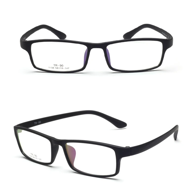 Cubojue, 155 мм, большие очки, оправа для мужчин и женщин, широкие очки для лица по рецепту, близорукость, диоптрия, очки TR90, черные, мужские - Цвет оправы: matte black
