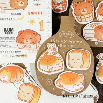 

French Butter Bread Creative Memo Pad Sticky Notes Paper Sticker Notepad Kawaii Stationery Pepalaria Office School Supplies