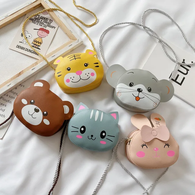 Kawaii Bear Cat Coin Purse Animal Small Cartoon Girl Diagonal Cross Bag Creativity Children's Holiday Gift 2