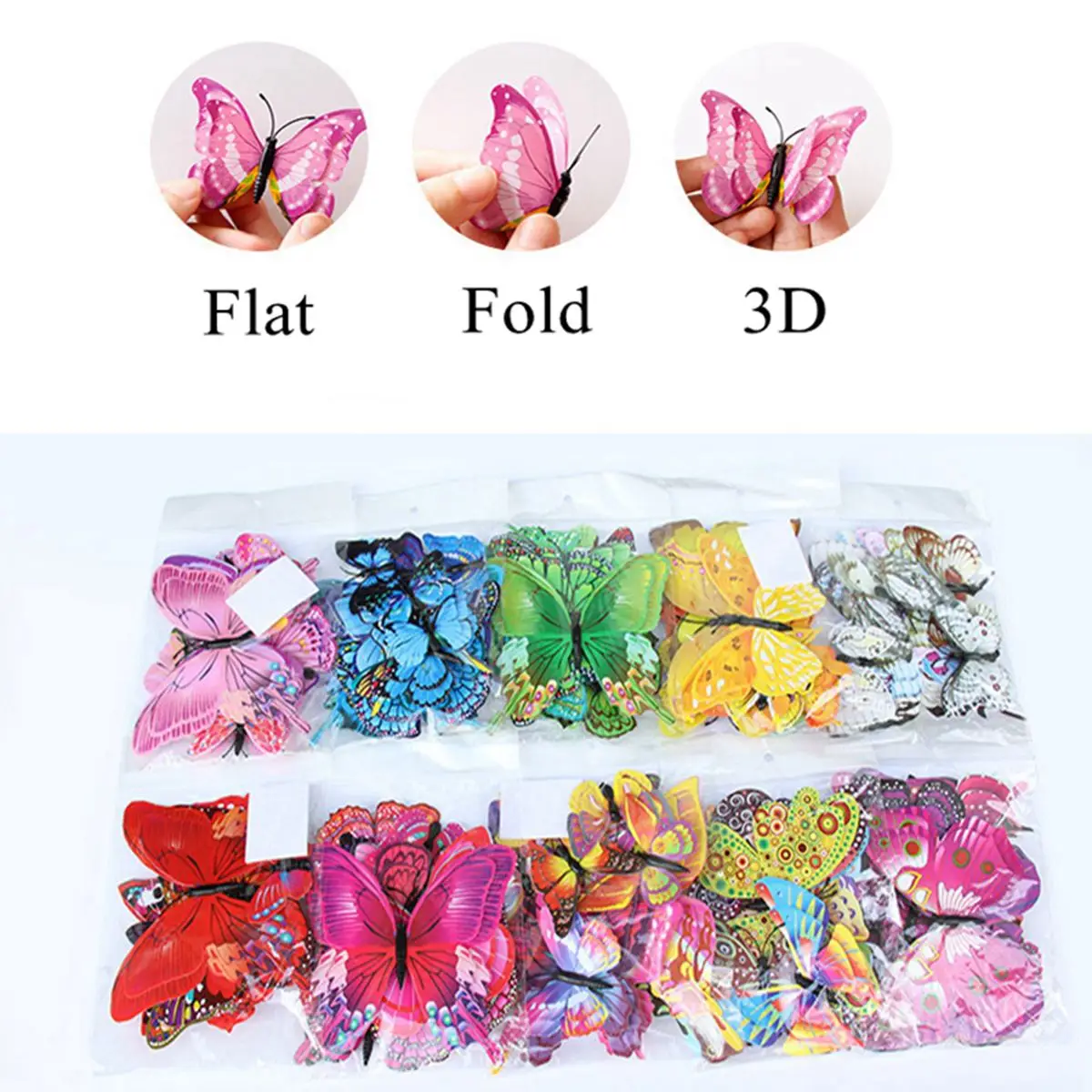 12PCS Butterfly Decoration stickers Decorative Butterflies For Birthday Party Supply 3D butterfly Theme Parti Decor Wedding