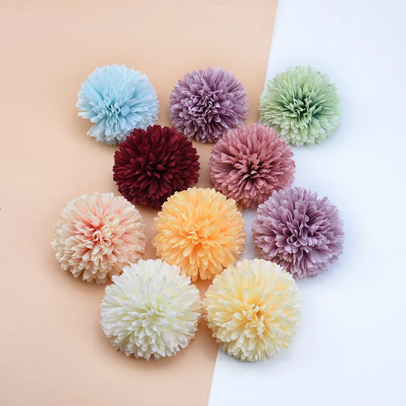 One Head 9cm Chrysanthemum Artificial Silk Flower Head For Home Wedding Party Scrapbooking DIY Accessories
