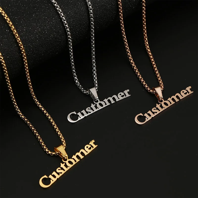 Stainless Steel Silver Gold Black Rose Gold Color Baby Name Prewitt Engraved Personalized Gifts For Son Daughter Boyfriend Girlfriend Initial Customizable Pendant Necklace Dog Tags 24 Ball Chain