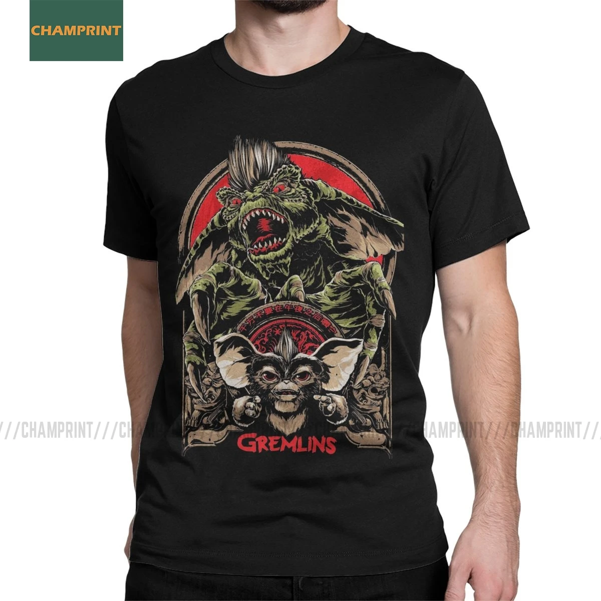 Gremlins Men's T Shirts Gizmo 80s Movie Mogwai Monster Horror Retro Sci Fi Creative Tees Short Sleeve T-Shirts Cotton 6XL | Мужская