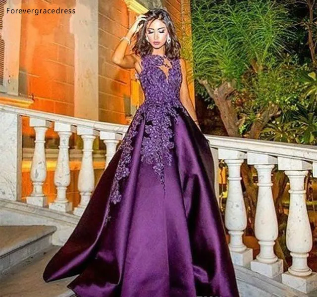 

2019 Cheap Purple Long Prom Dress Newest Arabic Dubai A Line Formal Holiday Wear Party Gown Custom Made Plus Size