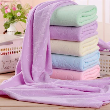 

Juneiour 1PC Bear Print Bath Towels 70*140cm Beach Towel Microfiber Fabric Rectangle Bathroom Towels Washable Decor