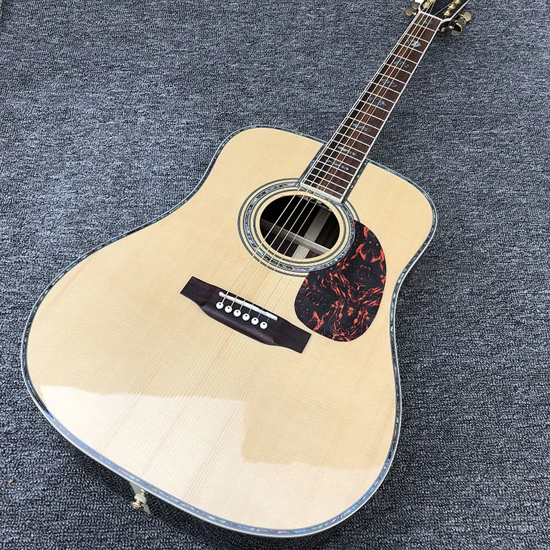 

Factory custom 41'' 45 D 20 frets pearl inlay and binding acoustic guitar with gold hardware,colorized shell edge free shipping