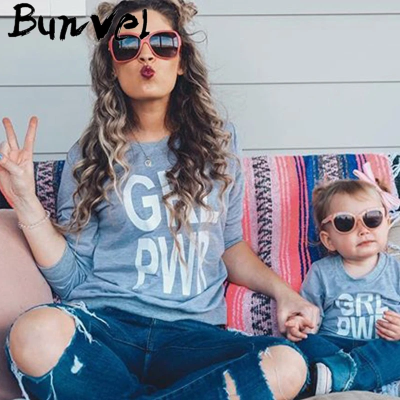 Bunvel/толстовки «Мама и я» детские с буквенным принтом, зимняя одежда с капюшоном для мальчиков и девочек одинаковые комплекты для семьи семейная одежда, 5