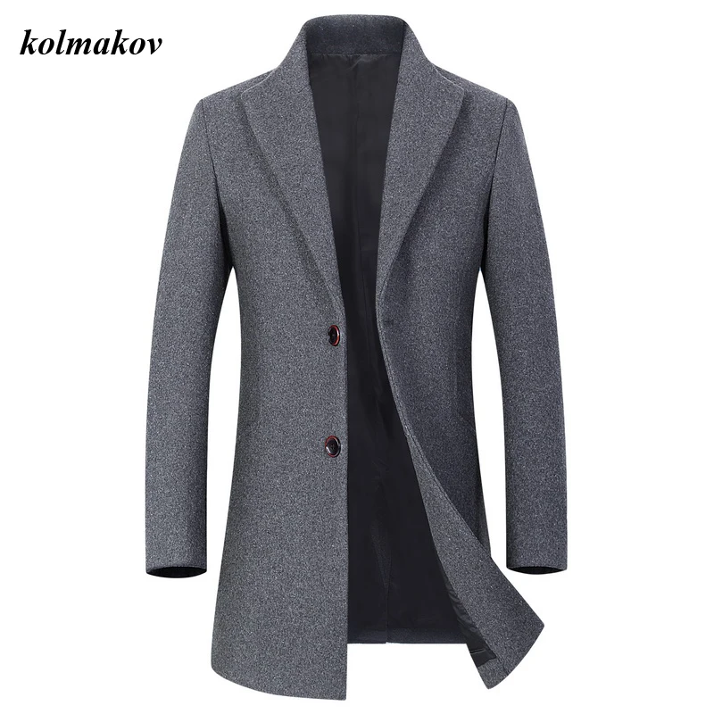 New Arrival Style Men Boutique Woolen Coat High Quality Business Casual Solid Wool Loose Turn-down Collar Trench Coat New Arrival Style Men Boutique Woolen Coat High Quality Business Casual Solid Wool Loose Turn-down Collar Trench Coat