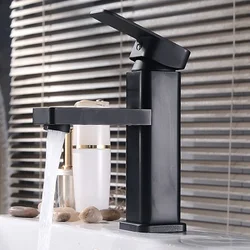 Cheap Kitchen Faucet Stainless Steel Black Baking Varnish Faucet Bathroom Basin Hot and Cold Water Faucet Kitchen Accessories