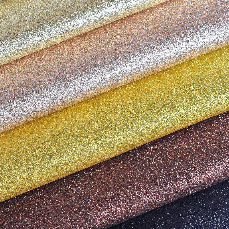 100x130cm Glitter Leather Synthetic Rainbow Reflective Fabric For Wedding Decroation Metallic Gold Artificial Leather Cloth