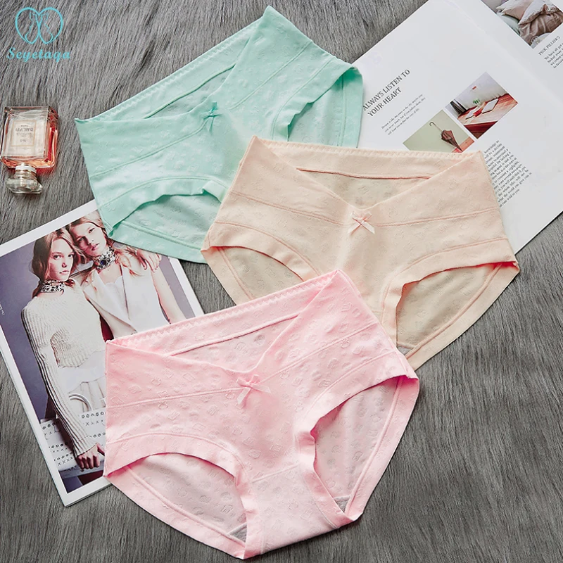 

3015# Jacquard Hollow Out 40S Cotton Maternity Panties Summer Underwear for Pregnant Women Sweet Sexy Seamless Pregnancy Briefs