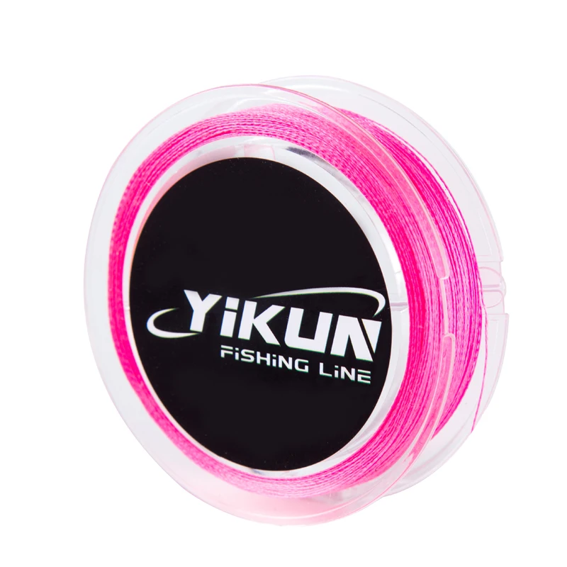 100 м бренд YIKUN оплетка леска 4 нити Multifilament PE плетеная леска - Цвет: Pink