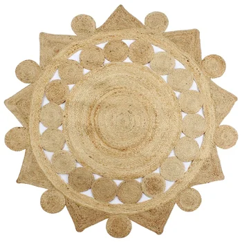 

Carpet handmade jute braided 90 cm For Home Hotel Floor Protection Living Room Decor Washable Carpet