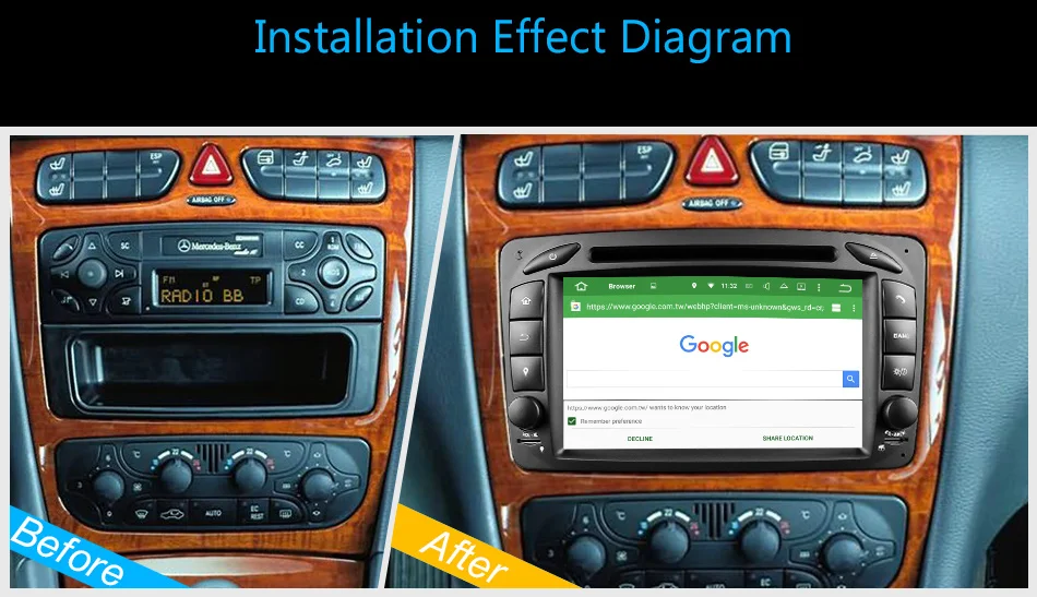 Flash Deal Eunavi 2 Din Android 9.0 Car DVD Radio Player car stereo gps navi For Benz W203 W208 W209 W210 W463 Vito Viano with wifi bt swc 24