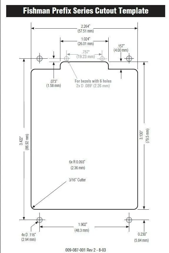New+ Factory+ Free Shipping FSM Prefix Plus-T Onboard Pre-amp EQ w Matrix Pickup Narrow Replacement 3/32" at stock