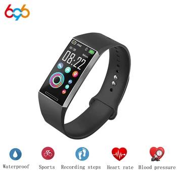 

696 S18 Smart Bracelet 1.14 inch Color Screen Waterproof Blood Pressure Heart Rate Sports Watch APP H band Passometer fitness