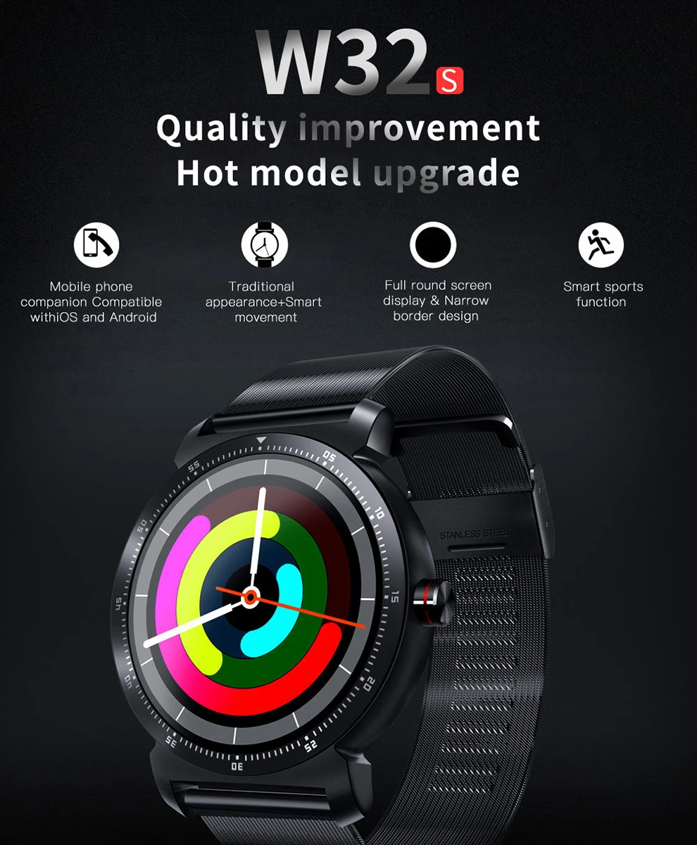 Bozlun с цветным смарт-экраном Bluetooth часы для мужчин женщин сердечного ритма сна обнаружения Спортивные часы Открытый Спорт наручные часы W32S
