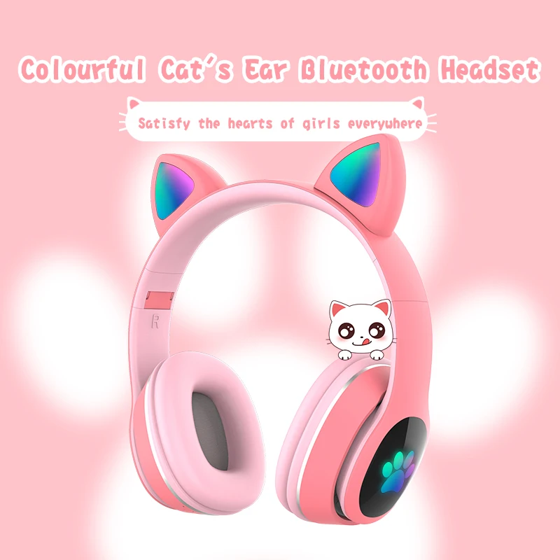

Cat Ears Style Wireless Bluetooth Headphones Cute Cuter Cutest For Girls