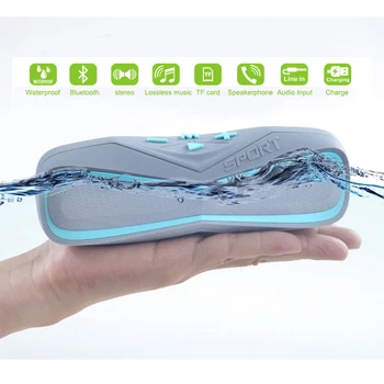 

IPX7 Waterproof Portable Mini Wireless Bluetooth Bass Stereo Cycling Sport Bicycle Shockproof Subwoofer Outdoor Speaker TF Card