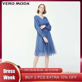 

Vero Moda Women's V-neckline Gauzy See-through Knit Dress | 31917D518