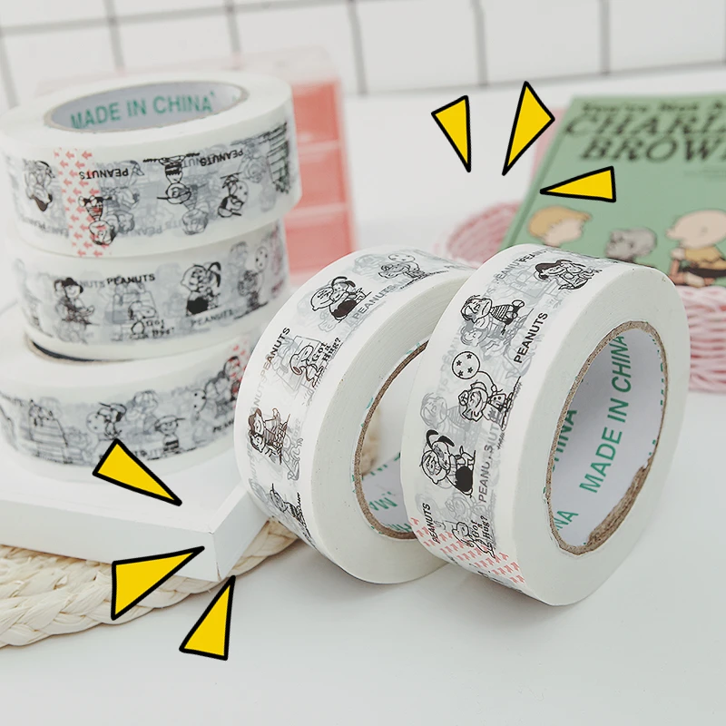 1 pc Peanuts Rogue Dog Cartoon Kawaii packaging tape Large Roll 120 metres White Bottom Lovely Animation Opp Tape | Канцтовары для