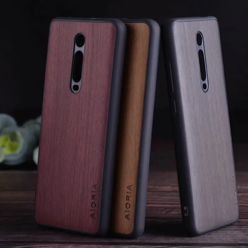 

Wood Like case for Xiaomi Redmi K20 Pro mi 9T mi9T soft TPU silicone&Hard PC&wood PU leather skin covers coque fundas