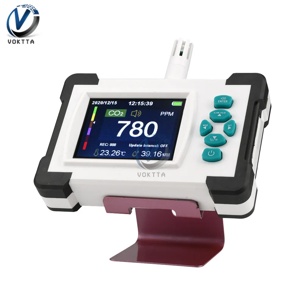 

Portable Carbon Dioxide Detector Rechargeable Air Quality Detector Monitor Temperature Humidity Display Tester CO2 Meter