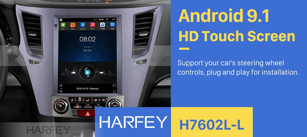 Harfey мультимедийный плеер 9," 4G LTE для 2010-2013 Subaru Outback Android 9,1 Автомобильная gps навигация видеокамера заднего вида в автомобиле с поддержкой технологии MirrorLink Link