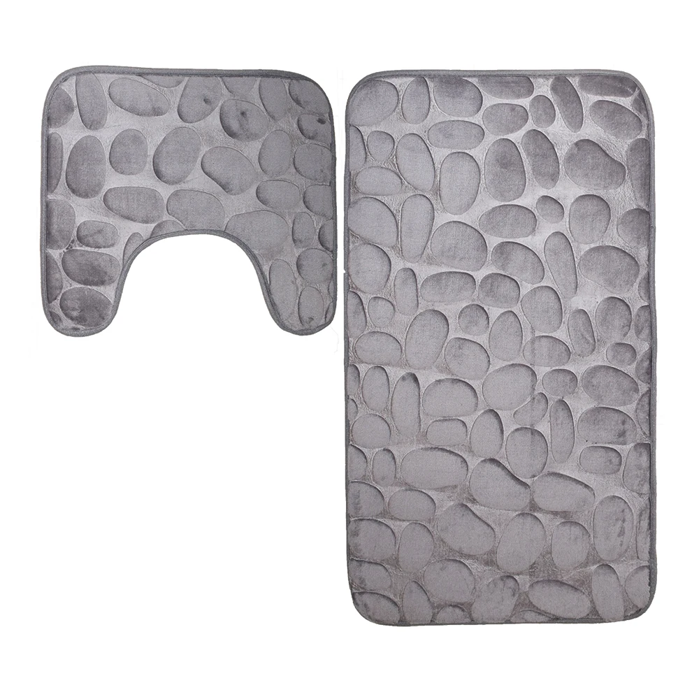 Набор ковриков для ванной из 2 предметов, нескользящий коврик для ванной, Впитывающий Коврик для ванной комнаты, мягкий коврик для ног, моющийся коврик для душа, коврик для ванной комнаты