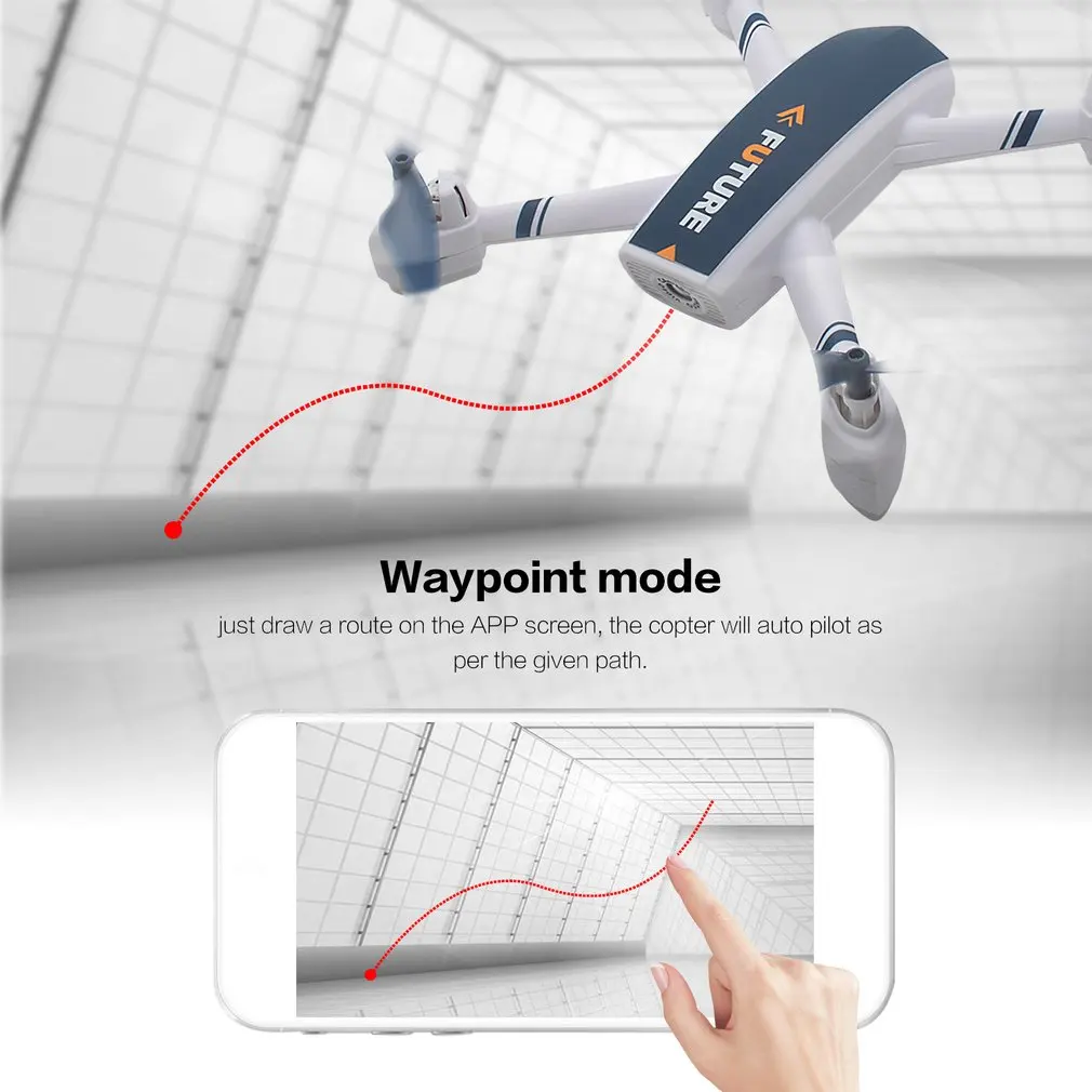 JINXINGDA 528 GPS Positioning RC FPV Drone Quadcopter with 720P HD Wifi Camera Real-Time Waypoint Flight Follow me