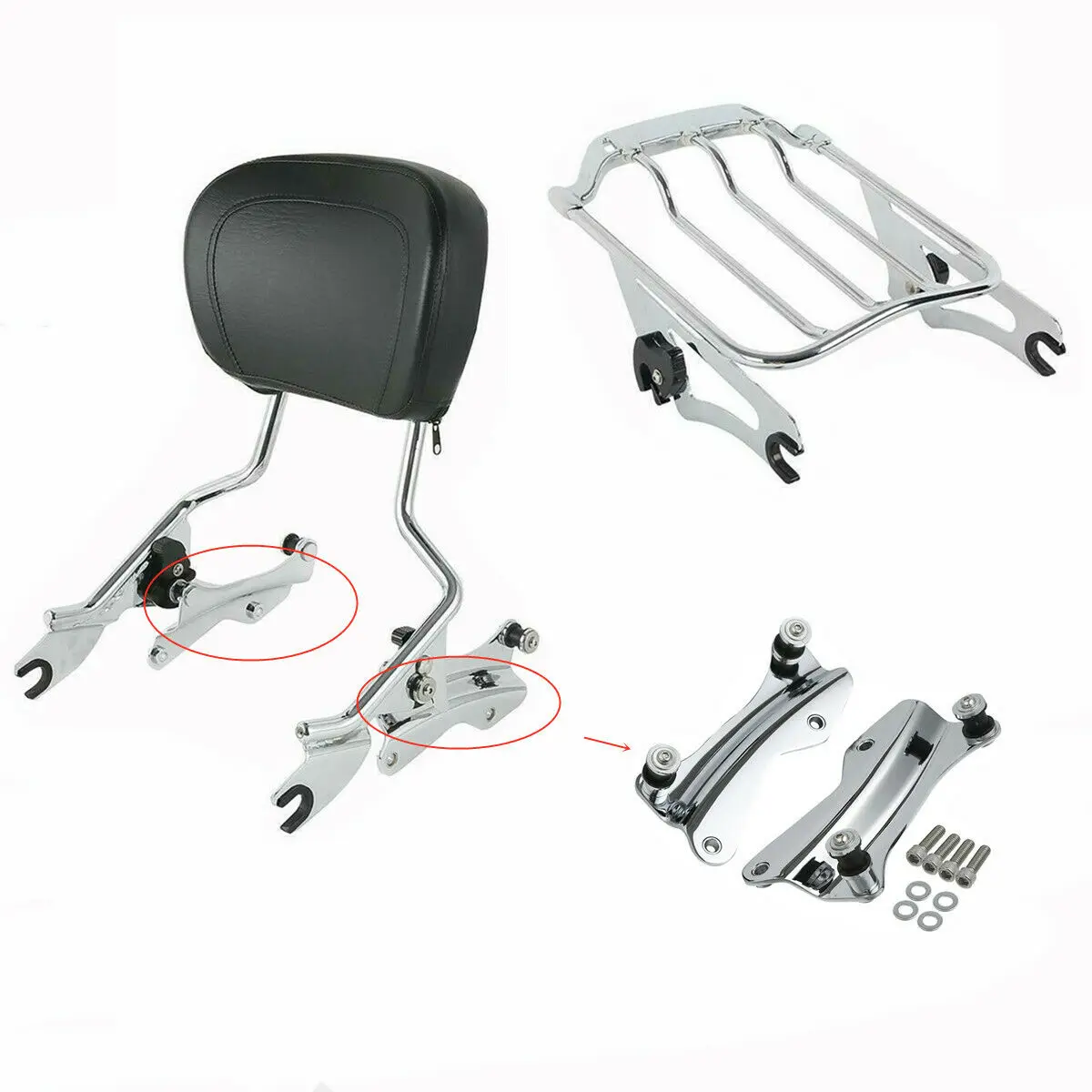 Motorcycle Sissy Bar Luggage Rack Docking For Harley Touring Road King