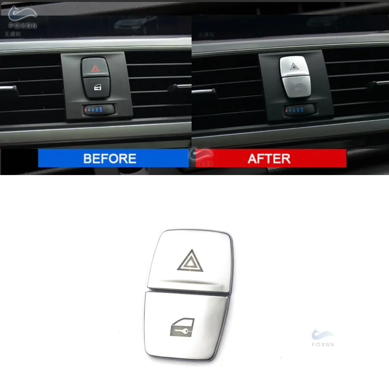 

Для BMW 1 2 3 4 серии 3GT 2014 2015 2016 2017 2018 2 шт. ABS хромированный внутренний предупредительный световой переключатель кнопка крышка наклейка отделка