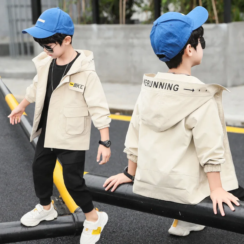 

2020 New Style BOY'S Coat Spring And Autumn Boy Western Style Korean-style Childrenswear Big Boy Trench Coat KID'S Jacket
