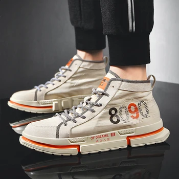 

British Style Men Shoes 2019 Summer Breathable Sneakers Men High Top Casual Shoes Men for Adult Designer Sneakers Male Footwear
