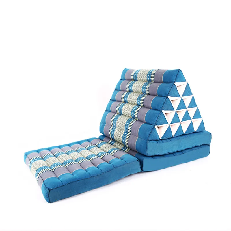 Coussin triangulaire haut en kapok, Basic, Bleu Ciel Uni