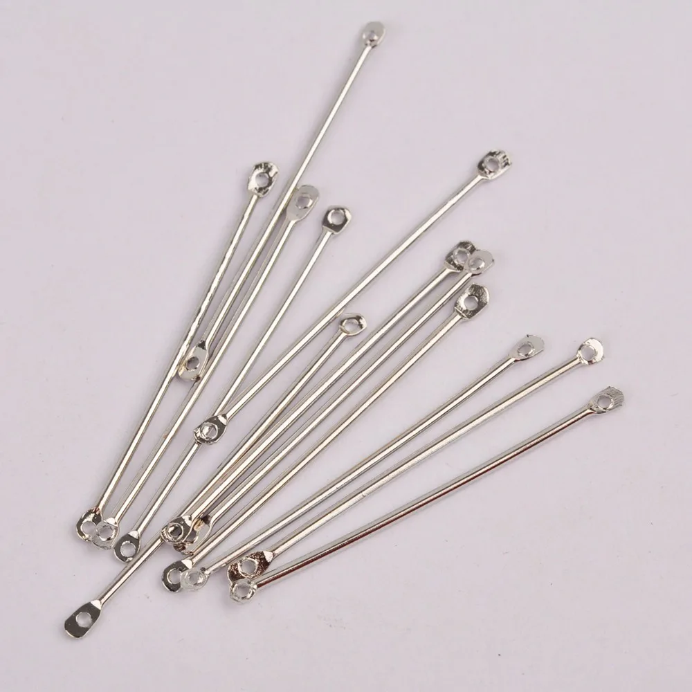 

1000pcs Rhodium Plated 40mm Bar Shape Connectors Earring Connectors Diy Accessories For Earrings Jewelry Making Materials