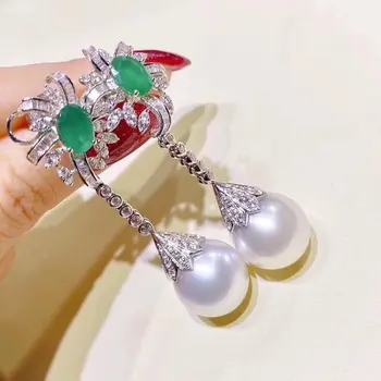 

D327 Pearls Earrings Fine Jewelry 925 Sterling Silver Natural 10mm Fresh Water White Pearls Drop Earrings for Women