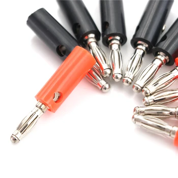 

5Pcs/lot 4mm Banana Plugs Copper Black & Red Wire Audio Speaker Screw Banana Gold Plate Plugs Connectors Adapter