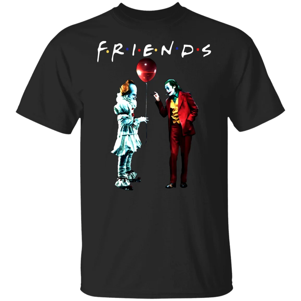 Футболка На Хэллоуин Pennywise With Joker Friends TV Show черно темно синяя модная унисекс