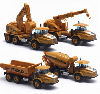 

6 Pcs/Set Mini Alloy Engineering Car Model Tractor Toy Dump Truck Model Classic Toy Vehicle Mini Gift for Boy Kids Free Gift