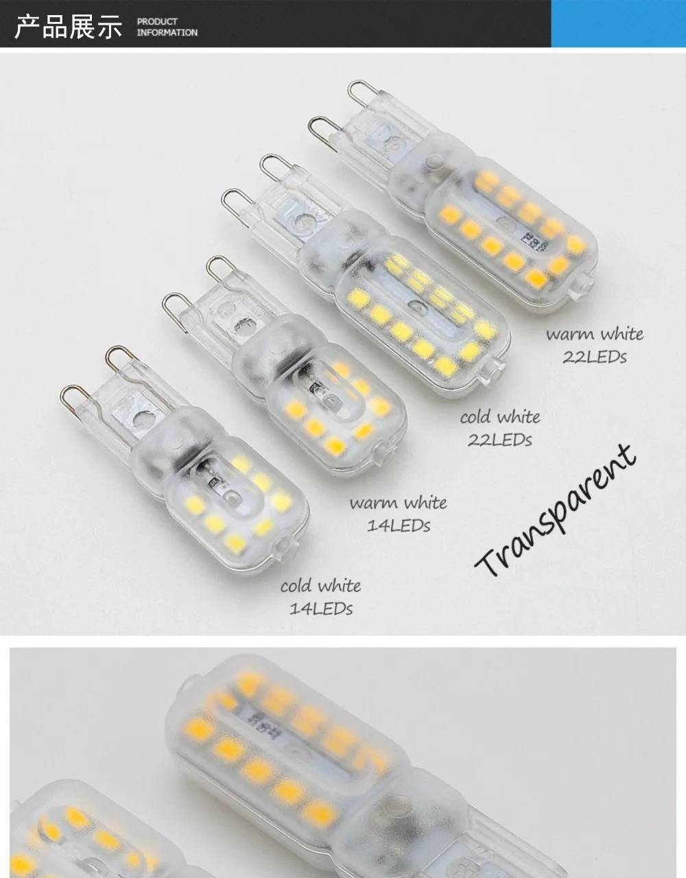 10PCS LED Bulb 3W 5W G9 Light Bulb Dimmable AC 220V LED Lamp SMD2835 Spotlight Chandelier Lighting Replace 20w 30w Halogen Lamp