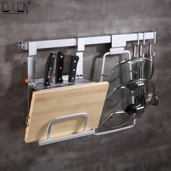 

Aluminum Kitchen Storage Holders Knife Tool holder Kitchen Shelf Wall Mounted Kitchen Kitchen Shelf Hook EK8801C