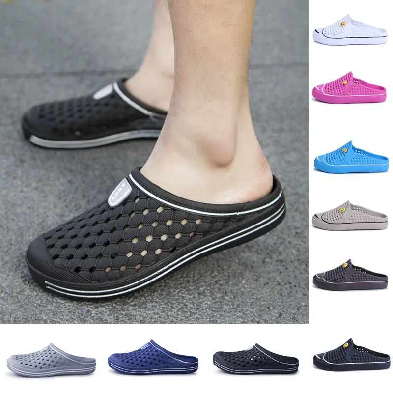 

Men Women Beach Shoes Outdoor Slippers Breathable Lightweight Home Shoes Garden Clog Plus Size 36-45