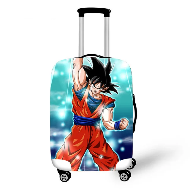 ELVISWORDS Dragon Ball Z чехол для чемодана с принтом для путешествий чемодан протектор для мальчиков девочек тележка прочный защитный чехол - Цвет: Серебристый