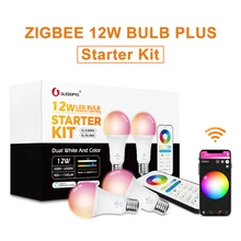 G светодиодный opto бело-Цвет E27 12 Вт светодиодный смарт-лампы в виде от поставщика kes, 2 штуки в упаковке Zigbee Совместимость 3,0 шлюз, Голосовое управление с Alexa, 6-зоны РФ Пульт дистанционного управления